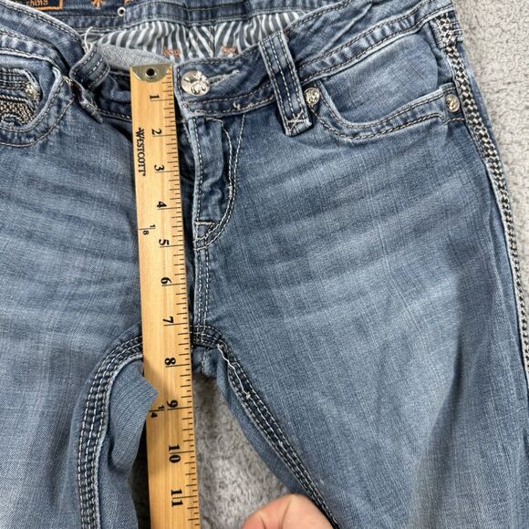 Rock Revival Jeans Womens 29 Blue Alanis Straight Low Rise Medium Wash Denim - Picture 7 of 11